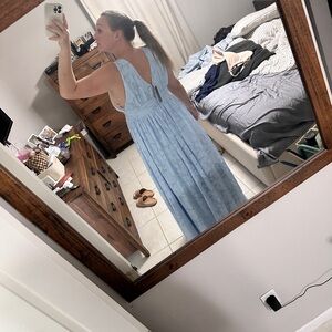 Light blue long semi formal dress